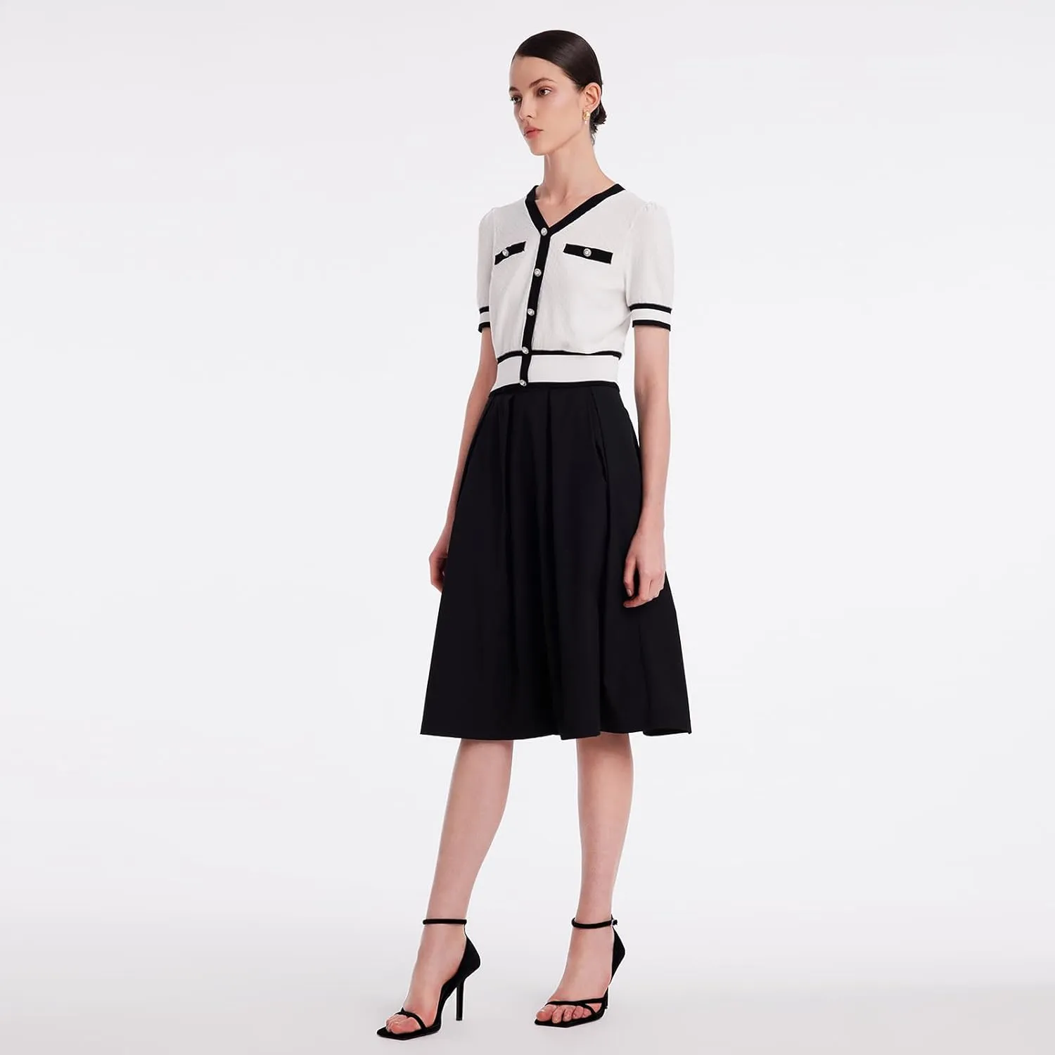 2 Piece Outfits Skirt Sets for Women Casual Tops and Midi A Line Skirts Sets Spring Summer Suits Outwear