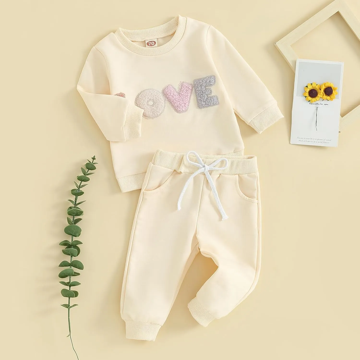 2Pcs Set Infant Baby Girl Fall Clothes Daddys Girl Long Sleeve Crewneck Sweatshirt Joggers Pants Winter Outfit Set