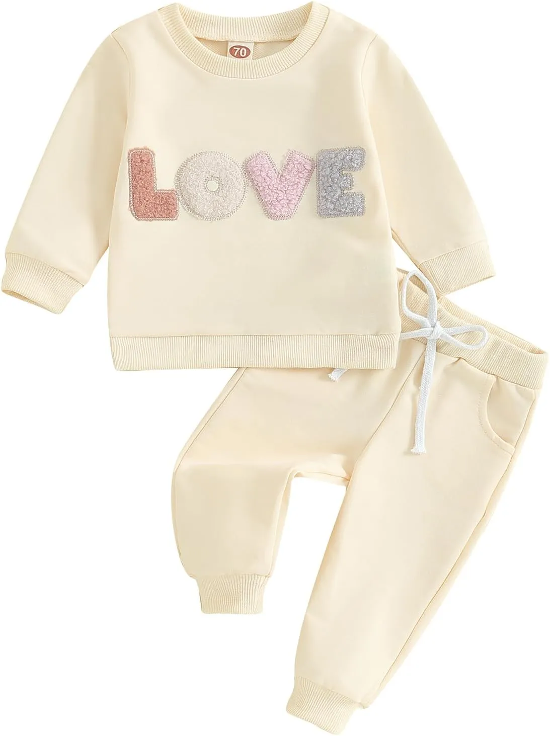 2Pcs Set Infant Baby Girl Fall Clothes Daddys Girl Long Sleeve Crewneck Sweatshirt Joggers Pants Winter Outfit Set