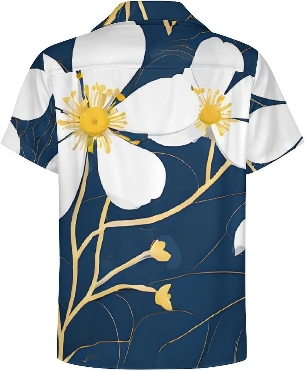 Artistic Daisy Floral Print Cuban Collar Shirt Classic Design for Comfort and Style