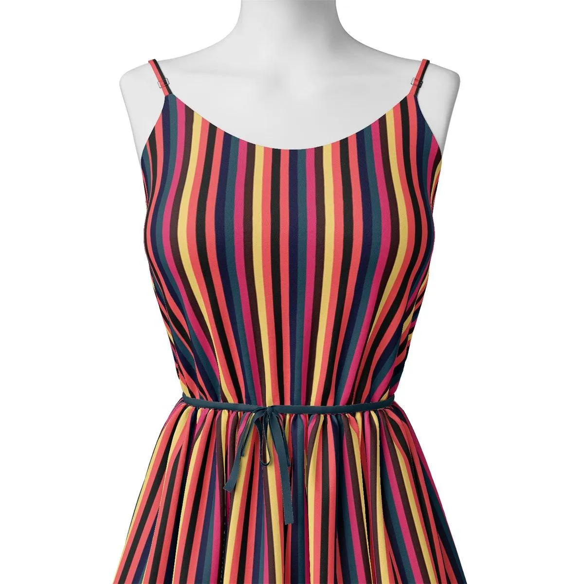 Bengal Stripes Multicolour Strips Digital Printed Fabric - Weightless