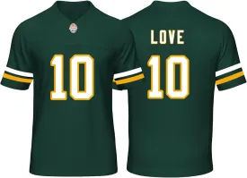 Custom Mens/Youth Football Stitched T-Shirt for Sports Fan Green/White No Brand/Logos