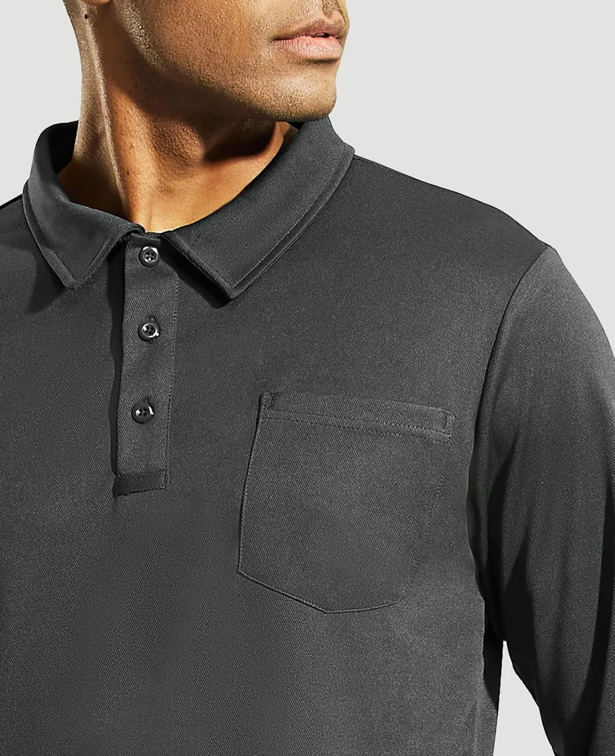 Haimont Men's Polo Shirts Golf Long Sleeve Lightweight Polyester Collared Tshirt Moisture Wicking Regular Fit