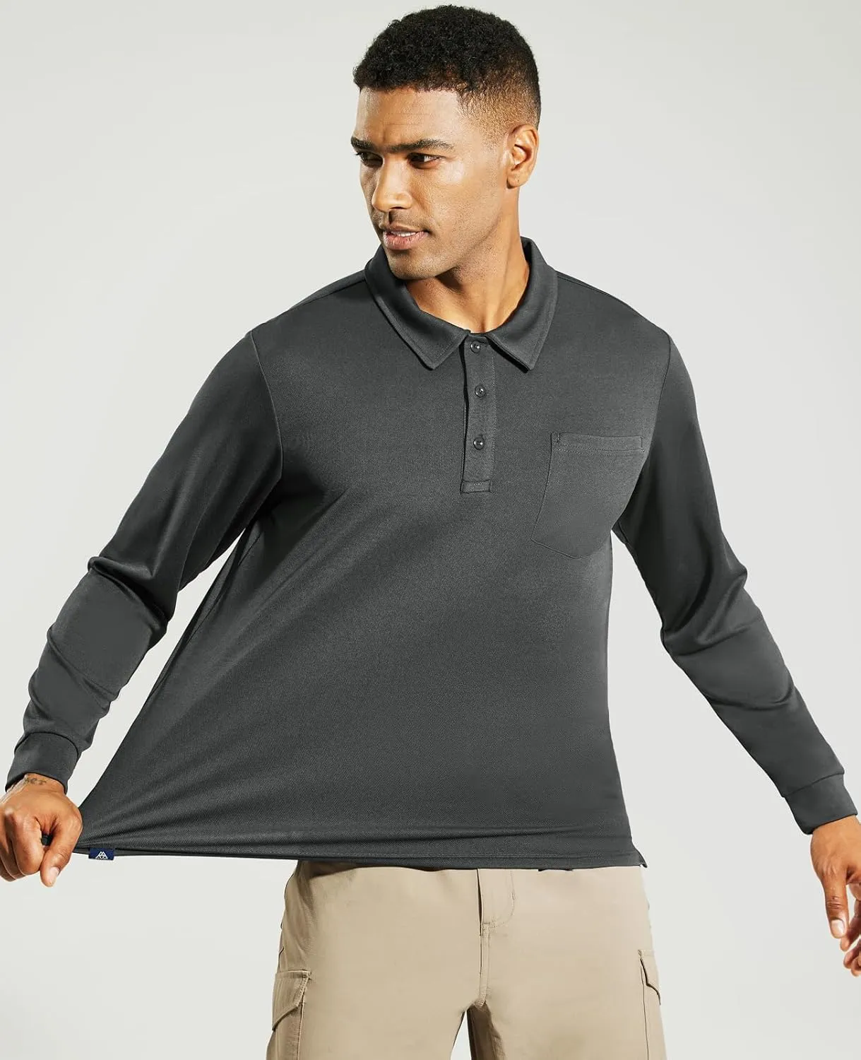 Haimont Men's Polo Shirts Golf Long Sleeve Lightweight Polyester Collared Tshirt Moisture Wicking Regular Fit
