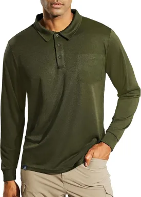 Haimont Men's Polo Shirts Golf Long Sleeve Lightweight Polyester Collared Tshirt Moisture Wicking Regular Fit
