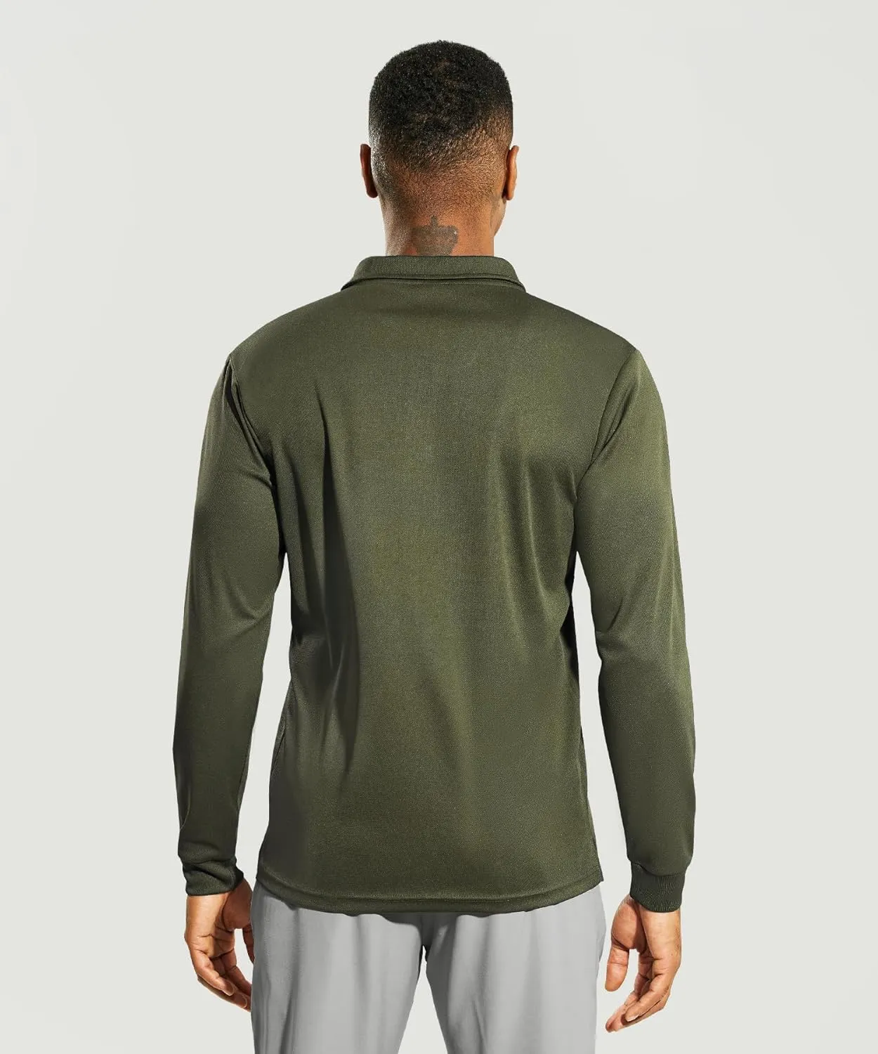 Haimont Men's Polo Shirts Golf Long Sleeve Lightweight Polyester Collared Tshirt Moisture Wicking Regular Fit