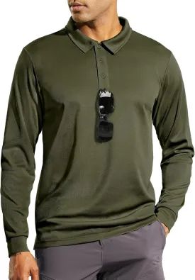 Haimont Men's Polo Shirts Golf Long Sleeve Lightweight Polyester Collared Tshirt Moisture Wicking Regular Fit