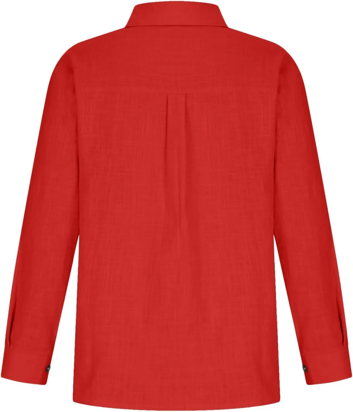 Linen Shirts for Women Summer Long Sleeve Lapel Button Down Shirt Lightweight Gauze Tops Loose Casual Blouses Clothes
