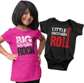 Matching Outfits for Siblings, Big Brother Little Brother Shirts, Rock and Roll Siblings Set