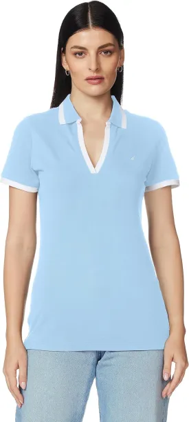 Nautica Women's Stretch Cotton Polo Shirt