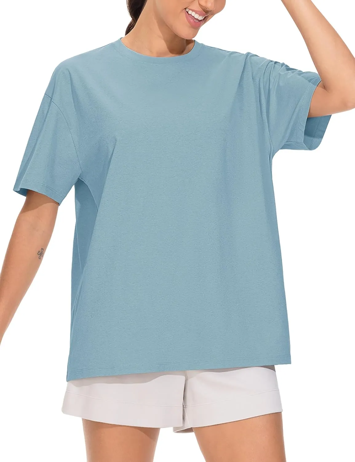THE GYM PEOPLE Women's Oversized T Shirts Summer Casual Short Sleeve Tops Crewneck Loose Workout Basic Tees