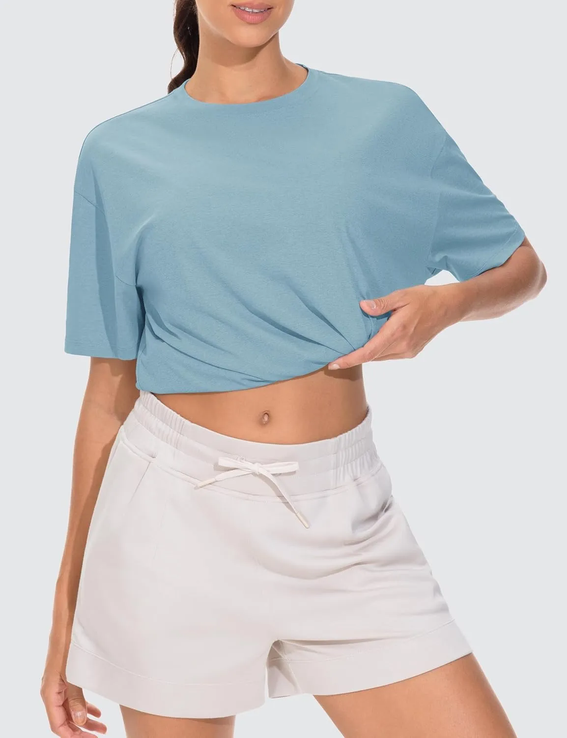 THE GYM PEOPLE Women's Oversized T Shirts Summer Casual Short Sleeve Tops Crewneck Loose Workout Basic Tees