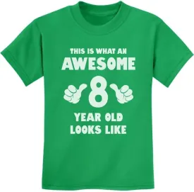 Tstars 8th Birthday Shirts for Boys Girls This is What an Awesome 8 Year Old Looks Like Youth Kids T-Shirt