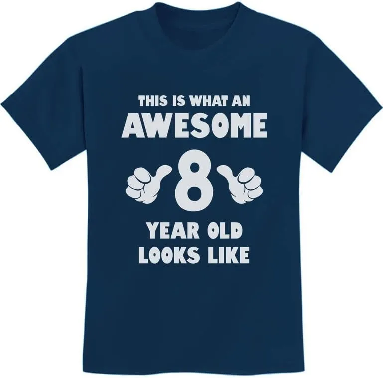 Tstars 8th Birthday Shirts for Boys Girls This is What an Awesome 8 Year Old Looks Like Youth Kids T-Shirt