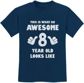 Tstars 8th Birthday Shirts for Boys Girls This is What an Awesome 8 Year Old Looks Like Youth Kids T-Shirt