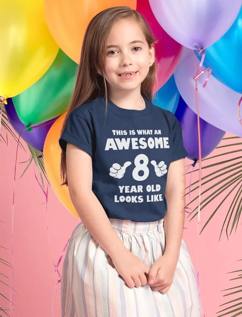 Tstars 8th Birthday Shirts for Boys Girls This is What an Awesome 8 Year Old Looks Like Youth Kids T-Shirt