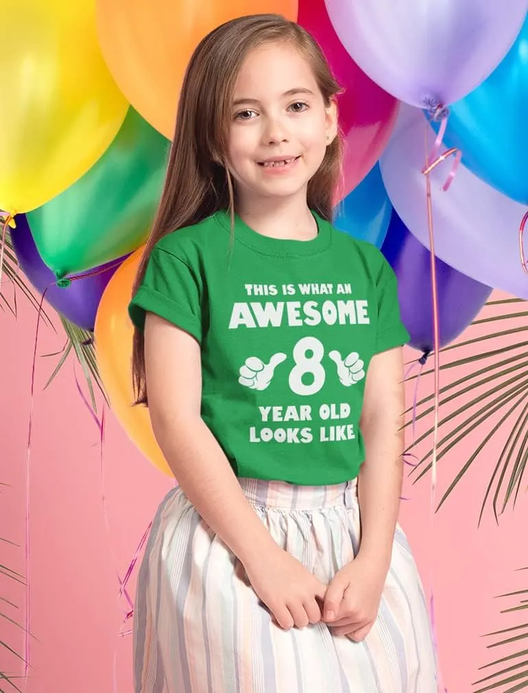 Tstars 8th Birthday Shirts for Boys Girls This is What an Awesome 8 Year Old Looks Like Youth Kids T-Shirt