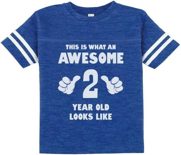 Tstars This is What an Awesome 2 Year Old Looks Like 2nd Birthday Shirt Girls Boys Toddler Kids Jersey T-Shirt