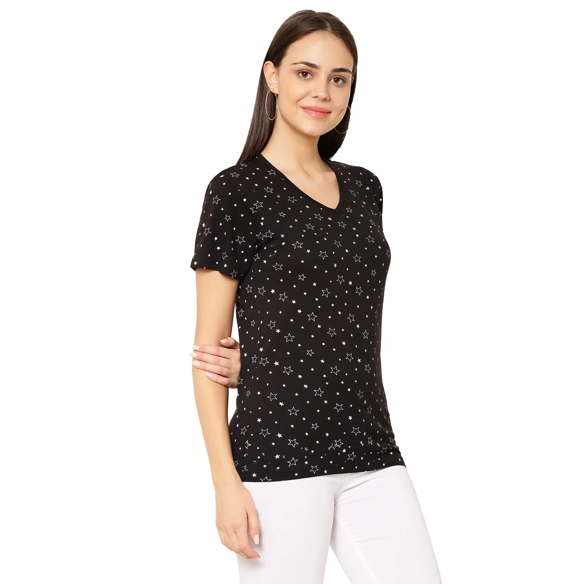 Vimal Jonney Black Color T-shirt For Women