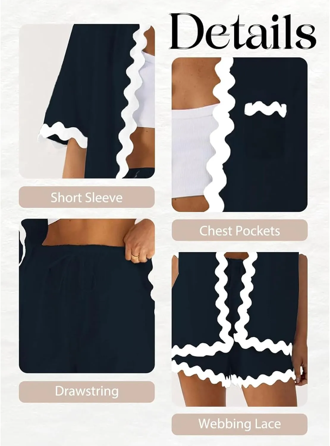 Women 2 Piece Beach Outfit Short Sleeve Button Down Shirt Top and Shorts Summer Casual Lounge Sets Loungewear