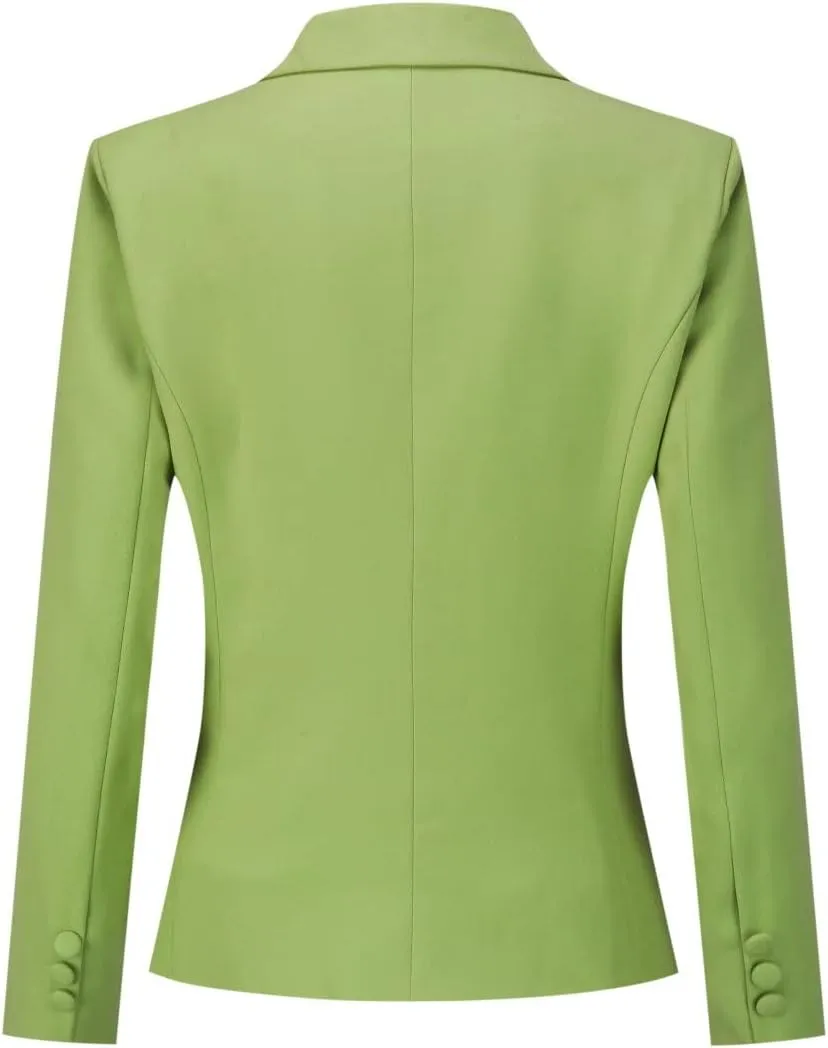 YUNCLOS Women's 2 Piece Double Breasted Suit Set Two Button Blazer and Pants